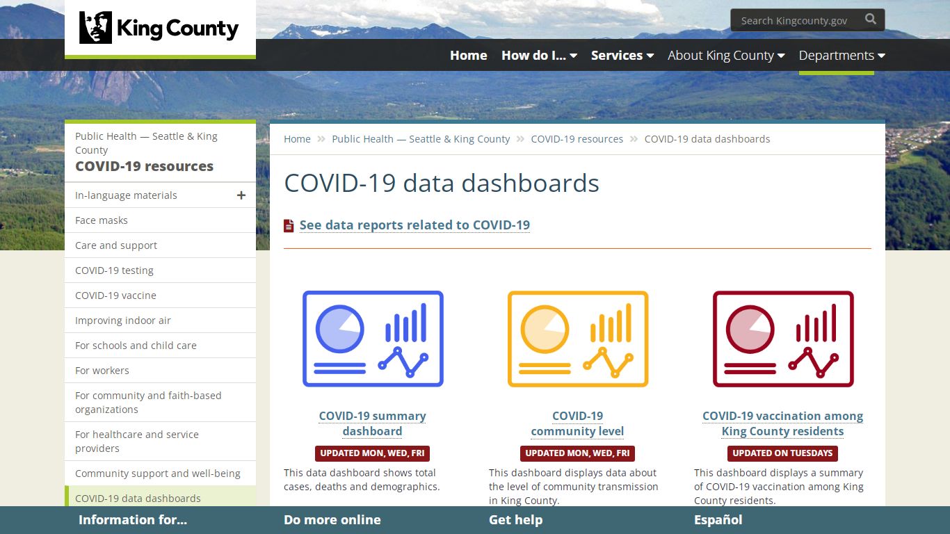 COVID-19 data dashboard - King County