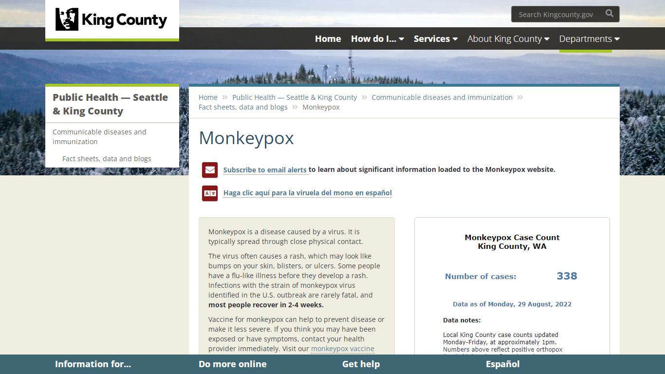 Monkeypox - King County - King County, Washington