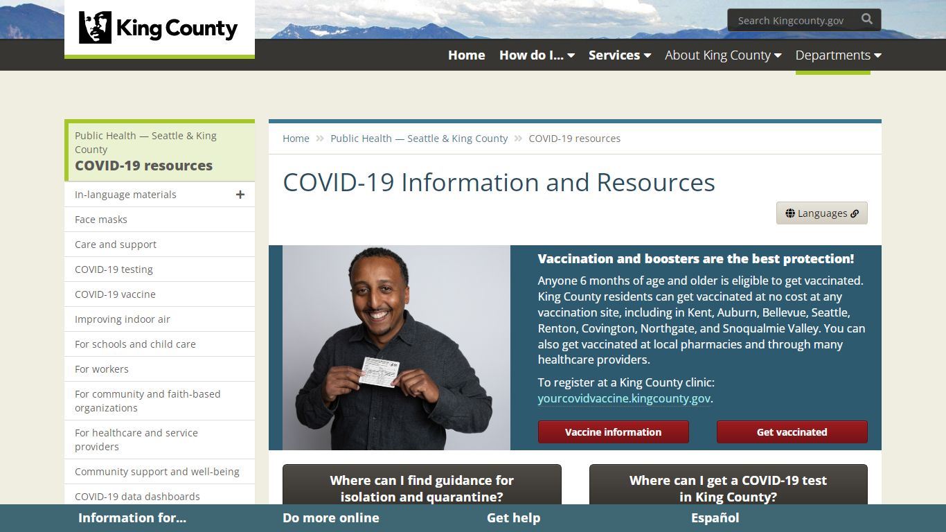 COVID-19 Information and Resources - King County, Washington